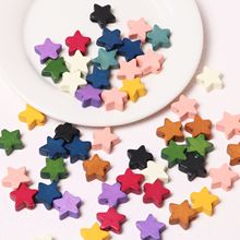 时尚创意木质五角星珠子彩色星星直孔隔珠diy散珠手链项链配件