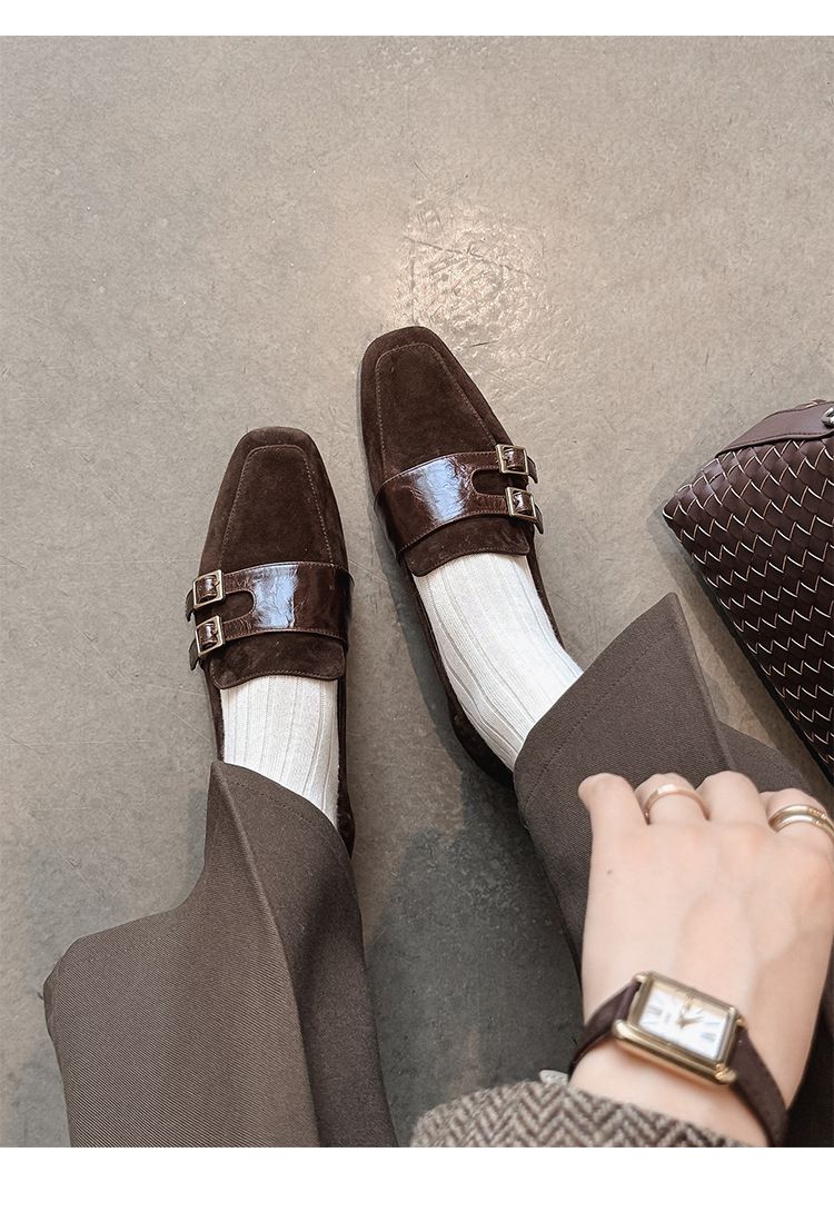 CHIKO Cilicia Square Toe Block Heels Loafers Shoes