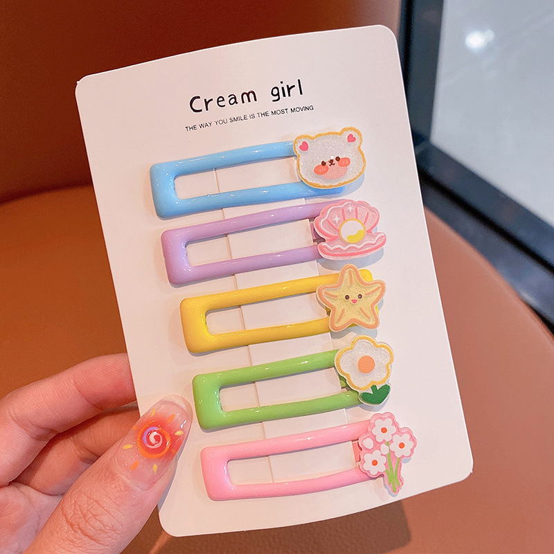 Horquilla de estrella colorida de dopamina, accesorio para el cabello para niños, horquilla con clip de flequillo lateral bonito para niñas, adorno para el cabello con clip BB.