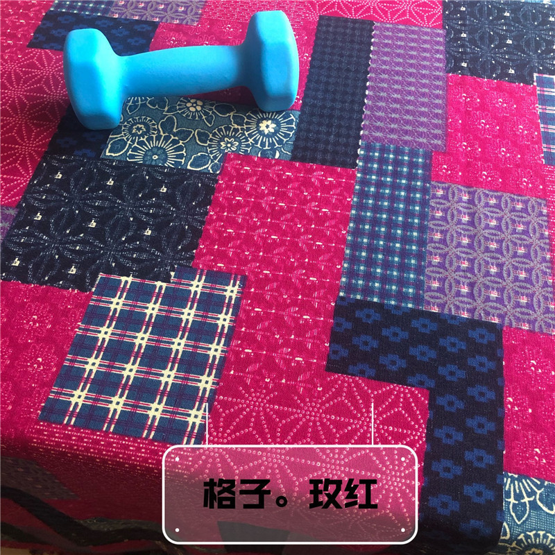 中棉麻蓝色印花布料青花瓷白底仿蜡染桌布服装装饰布料|undefined