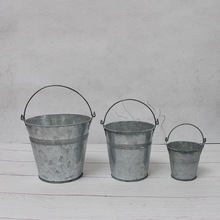 跨境做旧复古铁皮花桶鲜花桶干花桶田园风提手桶冰桶美式批发