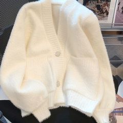 温柔系针织外套女软糯针织外套女2025秋冬季新款宽松韩系慵懒风