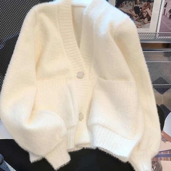 温柔系针织外套女软糯针织外套女2025秋冬季新款宽松韩系慵懒风|undefined