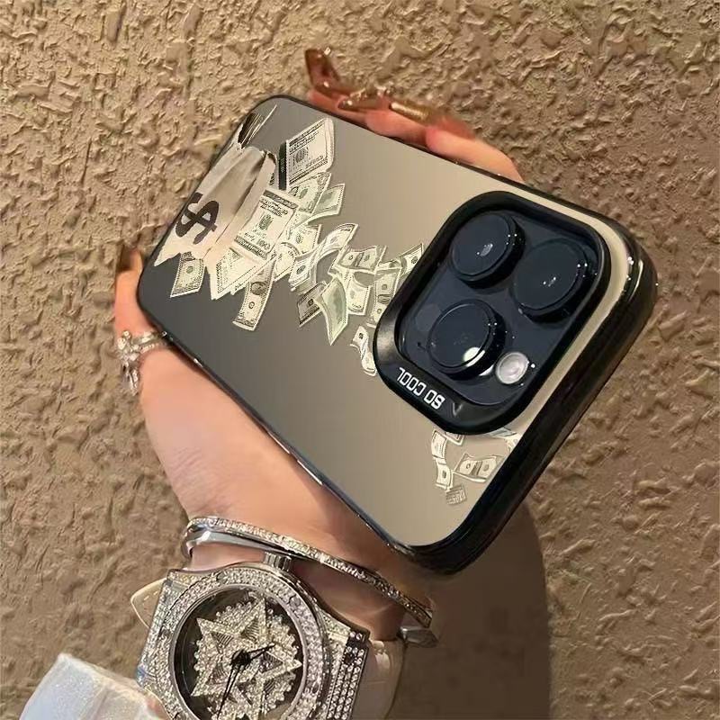 Gran pila de billetes para Apple 16Promax funda para teléfono móvil, carcasa de gas personalizada iPhone15/14/13 Europa y América 12