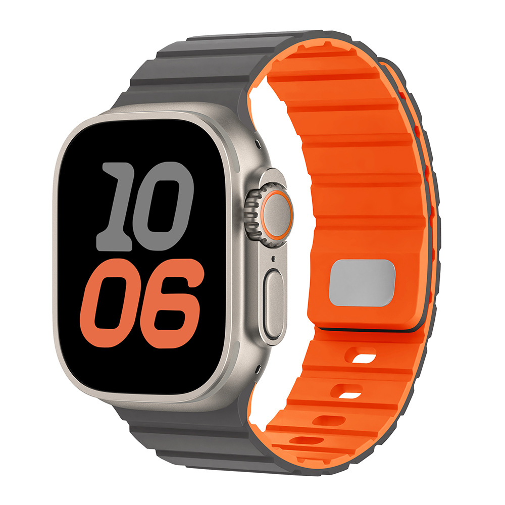 Para Apple Watch10 correa de reloj cuadrada botón magnetic silicona deportiva iWatch9SE hombre y mujer premium