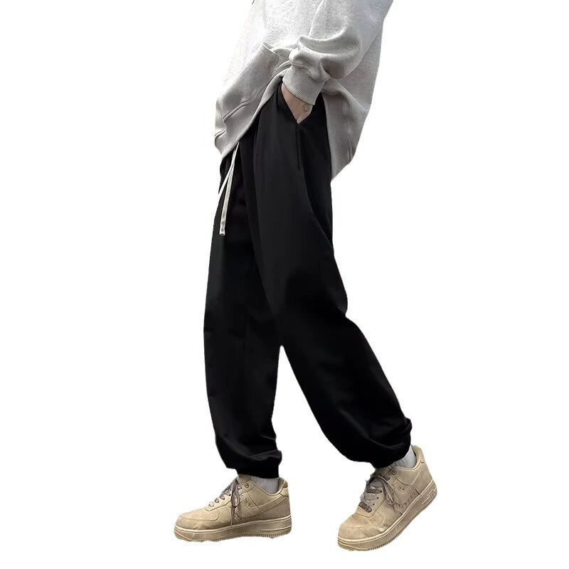 Sports men's demi-season warm casual trousers for leisure, oversize