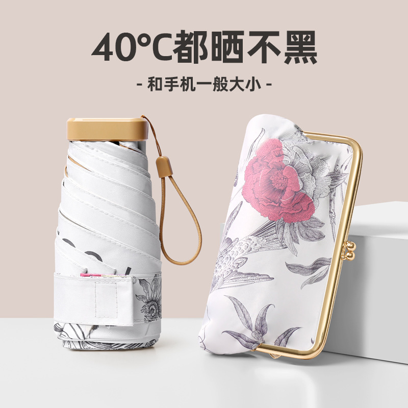 Guifu 가방-골동품 꽃과 새 (미니 더 태양 보호)