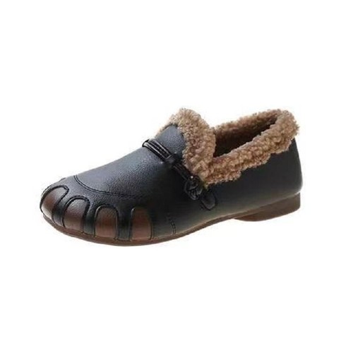 new winter style retro style plus velvet thickened warm fashionable casual mom cotton shoes soft sole furry shoes