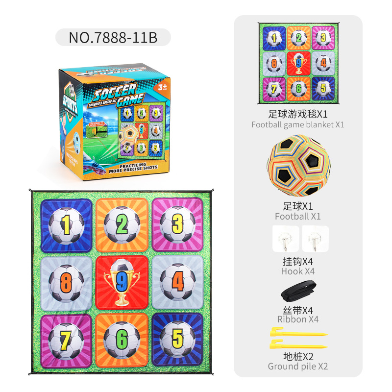 Juego de juegos de fútbol para niños, blanco de nueve cuadrados, manta de juego de rugby, deportes de ocio, juguetes de interior y exterior