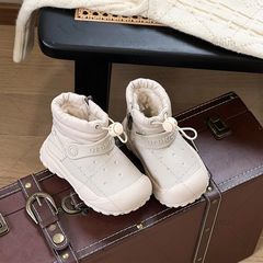 秋冬女宝宝雪地靴儿童防水保暖学步鞋男宝宝加绒加厚棉鞋女童棉靴