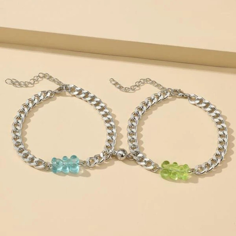 Modern Style Bear Heart Shape Stainless Steel Bracelets display picture 3