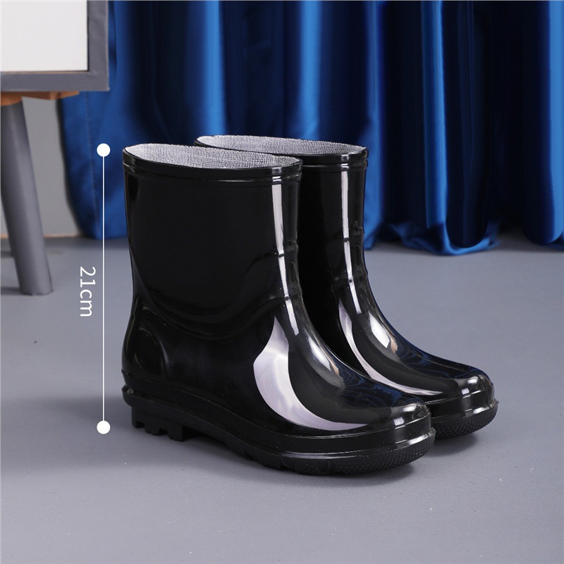 Comercio exterior de alto tubo de protección laboral para hombres zapatos de lluvia gruesos zapatos de lluvia impermeables al aire libre anti-deslizante extra alto calentamiento de lana zapatos de agua