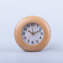 小圆蛋闹钟 复古木质夜光创意静音台钟学生卧室床头懒人贪睡座钟