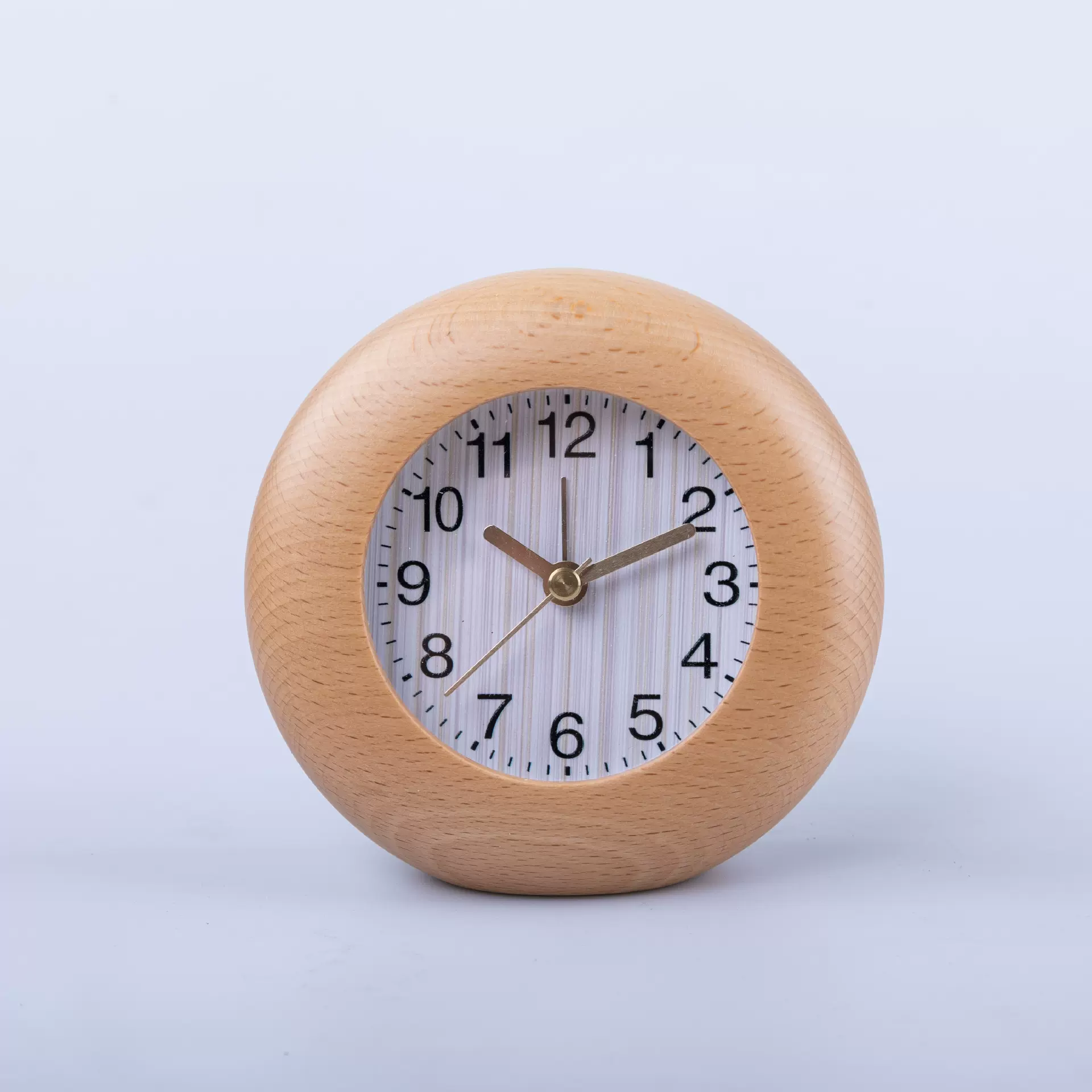 小圆蛋闹钟 复古木质夜光创意静音台钟学生卧室床头懒人贪睡座钟
