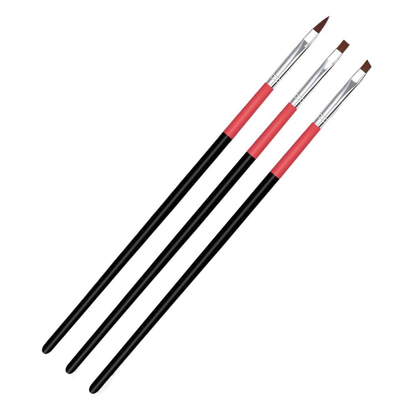 Transfronteriza especial 3 Unids pluma pintura de uñas boca oblicua plana boca fototerapia pluma de talla de cristal pluma 3 unids Varilla Negro pluma de la manga
