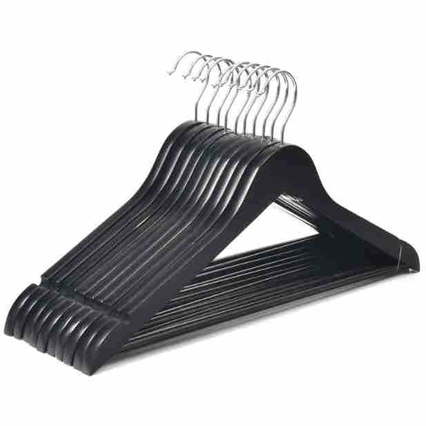 검정색 1.2cm 두께의 둥근 막대 원형 후크 옷걸이