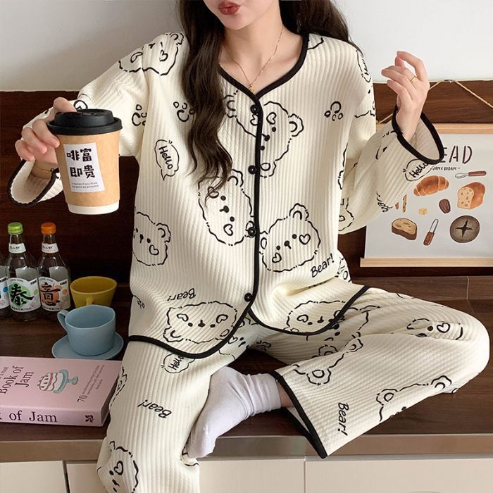 Cardigan de invierno al por mayor transfronterizo simple botón retro pijama de niñas aire de algodón jacquard intercalación cálida y cómoda