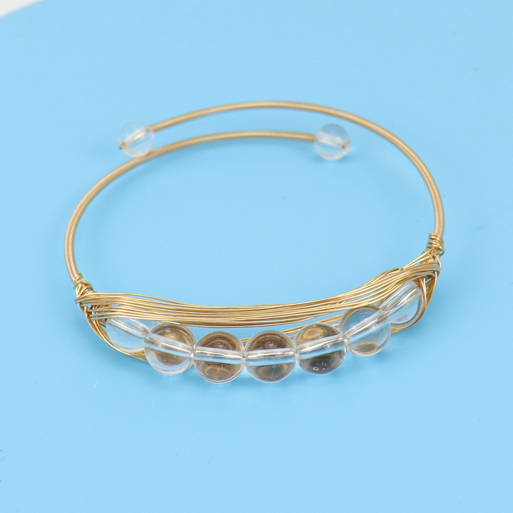 Fashion Geometric Copper Plating Natural Stone Bangle 1 Piece