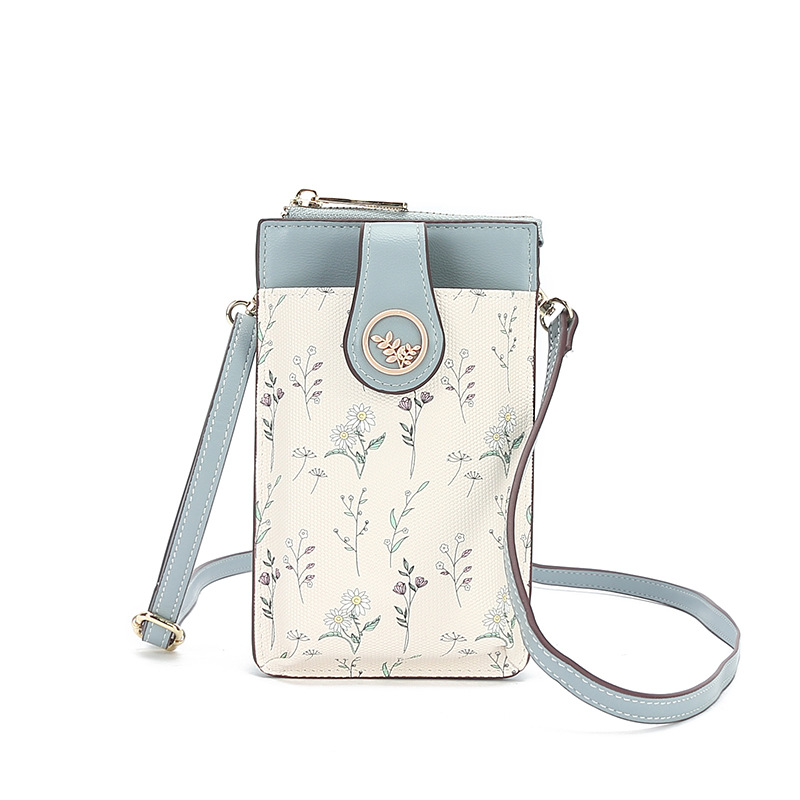 Cartera personalizada de cuero PU del sudeste asiático para mujer, bolso de tarjeta de sentido premium, monedero para mujer, bolso de mensajero de un solo hombro para teléfono móvil