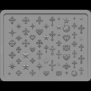 Cross-Border Best-Selling Star and Cross Collection Nail Art Accessories Cross Nail Art Silicone Mold Food-Grade Silicone
