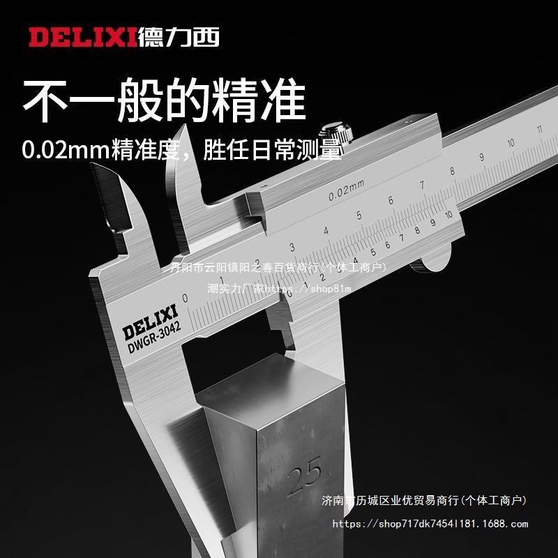 德力西不锈钢游标卡尺油标小型家用工业级油表千分尺高精度卡尺