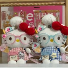 厨师围兜kitty凯蒂猫包包挂件ins卡通可爱眼镜围裙厨娘玩偶钥匙扣
