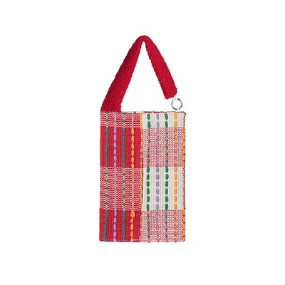 Car Tissue Box Car Paper Other Automotive Interior Supplies - red-rope-three-color-grid-paper-towel-hanging-bag