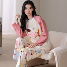 韩版可外穿睡衣女春秋季长袖纯棉两件套装印花秋天学生运动家居服