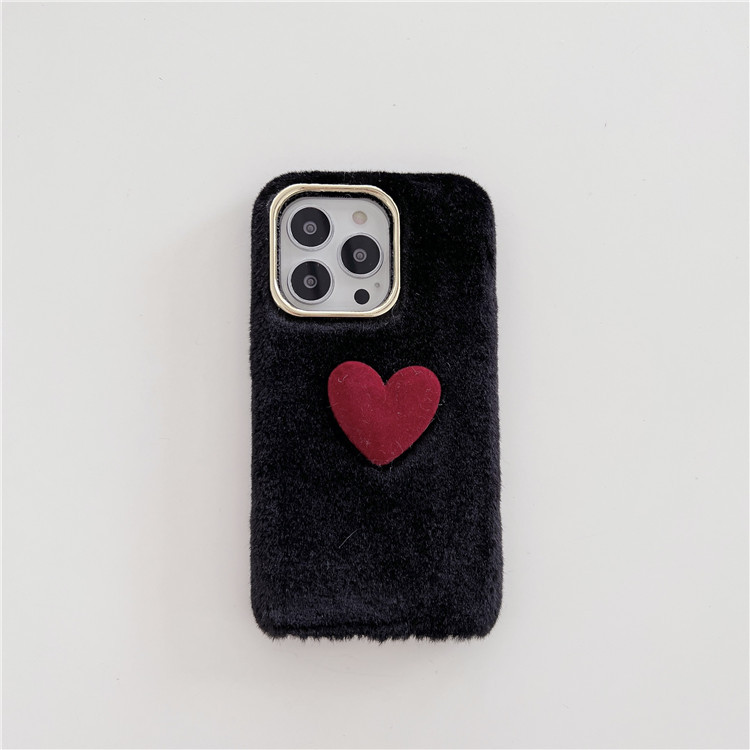 Plush Loving Heart Autumn And Winter Apple Xsmax Phone Case Xr For Iphone13pro/7/8plus Soft 12 display picture 10