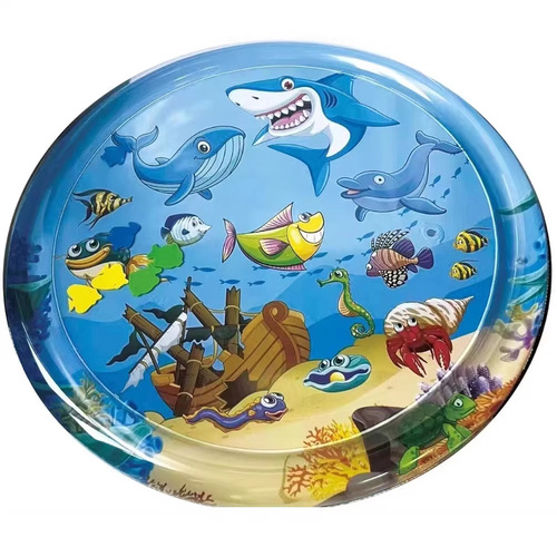 New Ocean Fish Infant Round Baby Inflatable Crawling Water Mat Super Large Pat-A-Cat Baby Toy Ice Mat