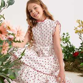 2021欧美速卖通外贸女童无袖高领连衣裙