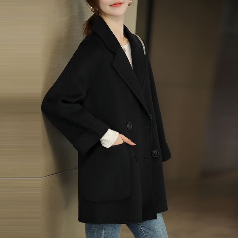 毛呢外套女2025秋冬季新款小个子加厚韩版修身气质中长款呢子大衣|undefined