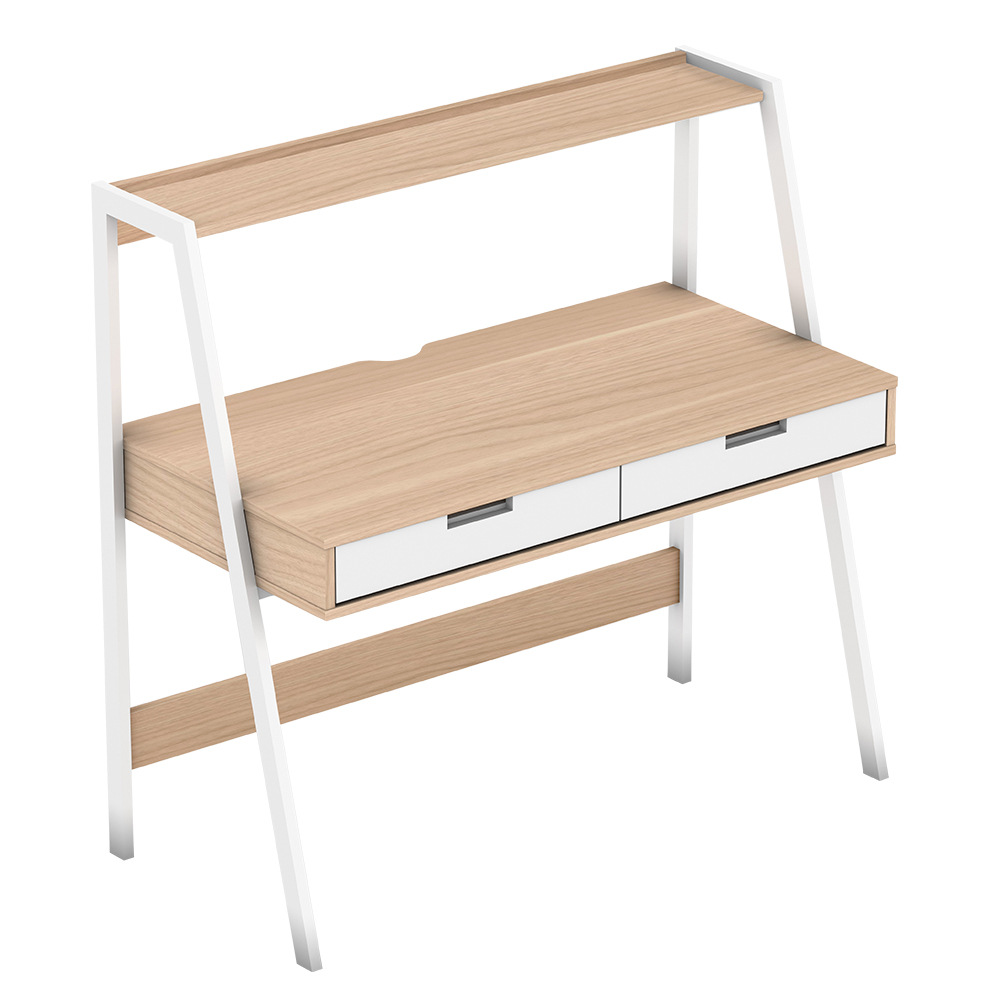 Escritorio de computadora con cajones, mesa para el hogar o dormitorio, escritorio de estudio moderno y sencillo, escritorio para apartamento pequeño