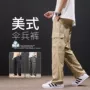 新款青少年微喇口袋工装裤