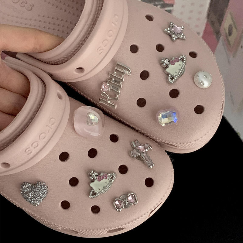 レトロな宮殿スタイルの新しい DIY メタル風ダイヤモンドパール取り外し可能な装飾下駄靴花靴バックル|undefined