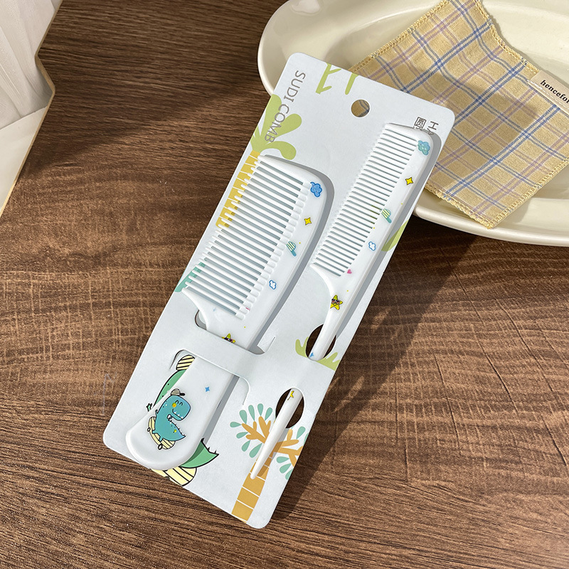 Peine largo portátil con forma de animal, antielectrostático, dientes finos, ideal para niñas o cabello largo