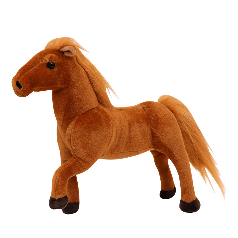 Simulación transfronteriza muñeca de peluche de caballo negro muñeca dragón blanco muñeca de decoración muñeca regalo para niños