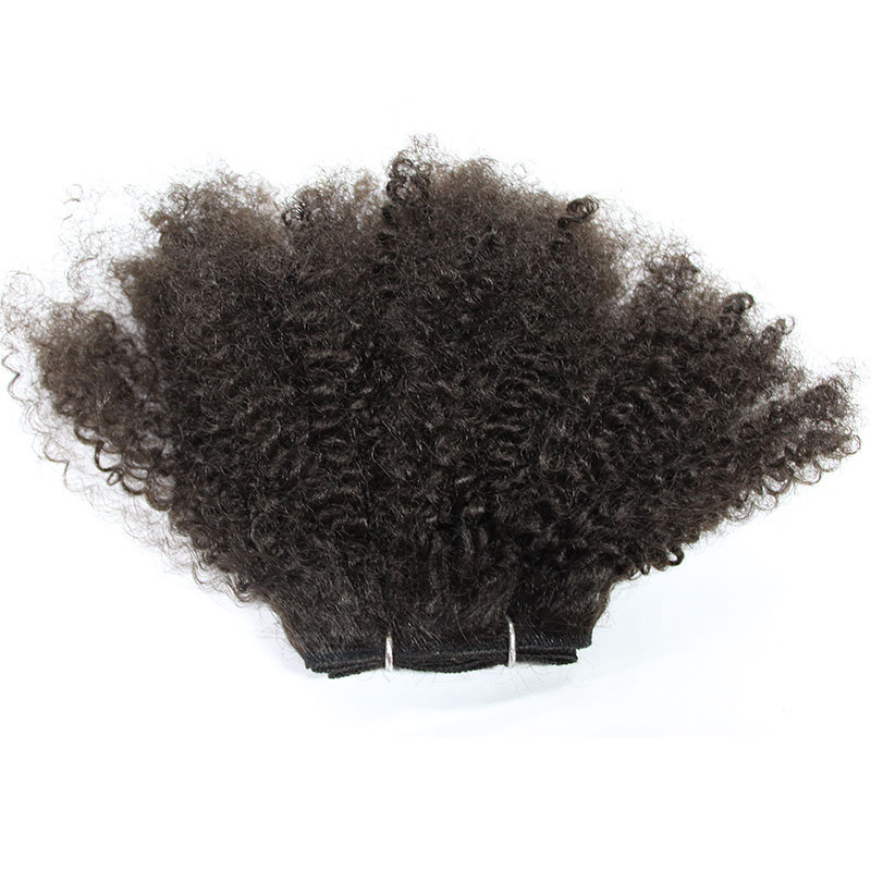 7pcs / Pack Negro Afro Kinky Curly Hair Weft con cierre