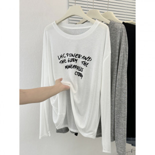 Slightly See-Through Air-Conditioned Sun Protection Shirt American Sexy Style Top Women's Summer Loose Korean Style Long-Sleeved T-Shirt Blouse Trendy