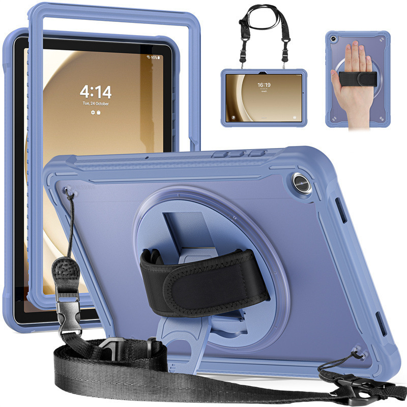 For iPad Air13 2024 Tablet Protective Case iPad Pro13 Rotating Hand Strap Drop-resistant Stand Case