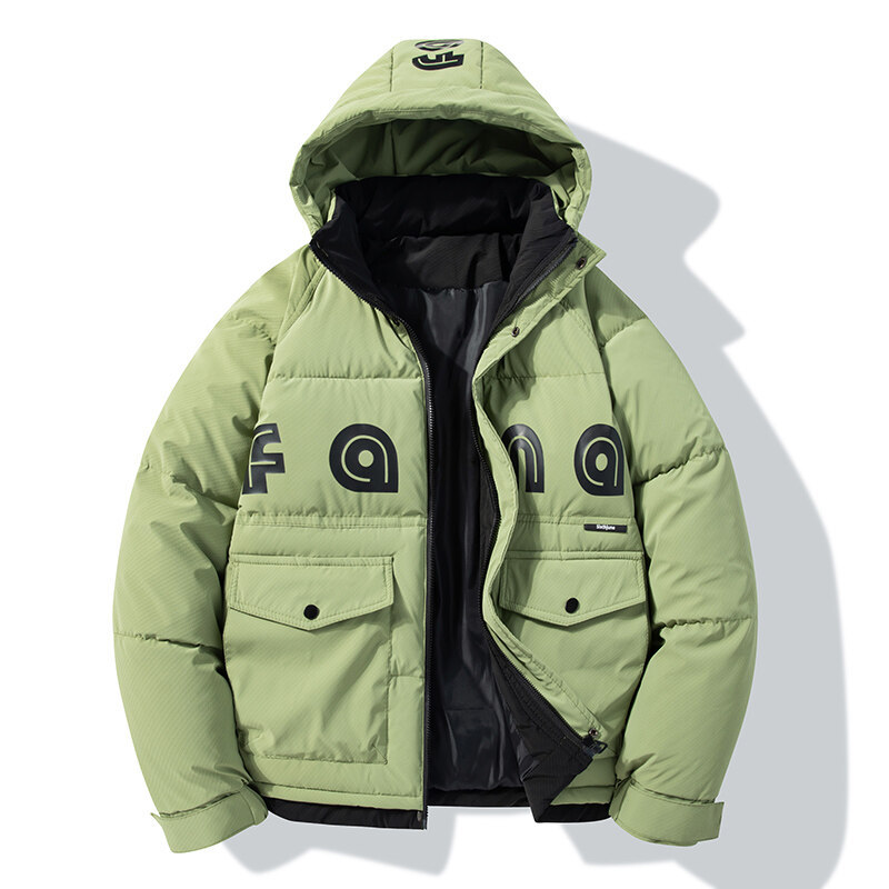 Abrigo acolchado de algodón con capucha gruesa para hombre 2024 invierno nuevo estilo ropa de hombre moda juvenil casual simple abrigo de algodón cálido