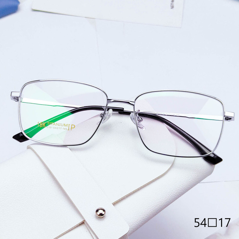 Men's 18k non-magnetic steel imitation titanium business glasses frame large full frame wholesale myopia presbyopia thick gold IP plating 161