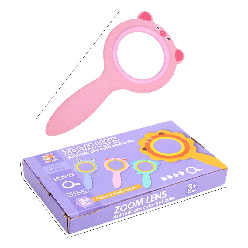 Lupa de dibujos animados para niños 7 modelos explorar la naturaleza interior y exterior animales y plantas investigación juguetes de madera puesto de suministro