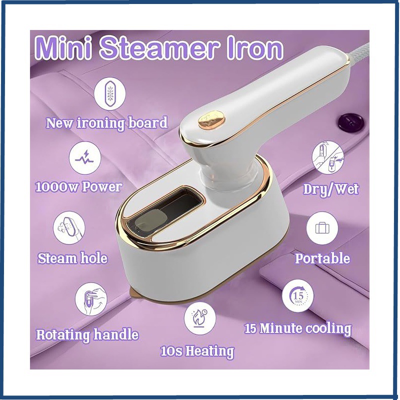 Handheld Rotary Steam Electric Iron for Wet and Dry Use 1300W High-Power Jet Button Type Cross-Border Anti-Scalding