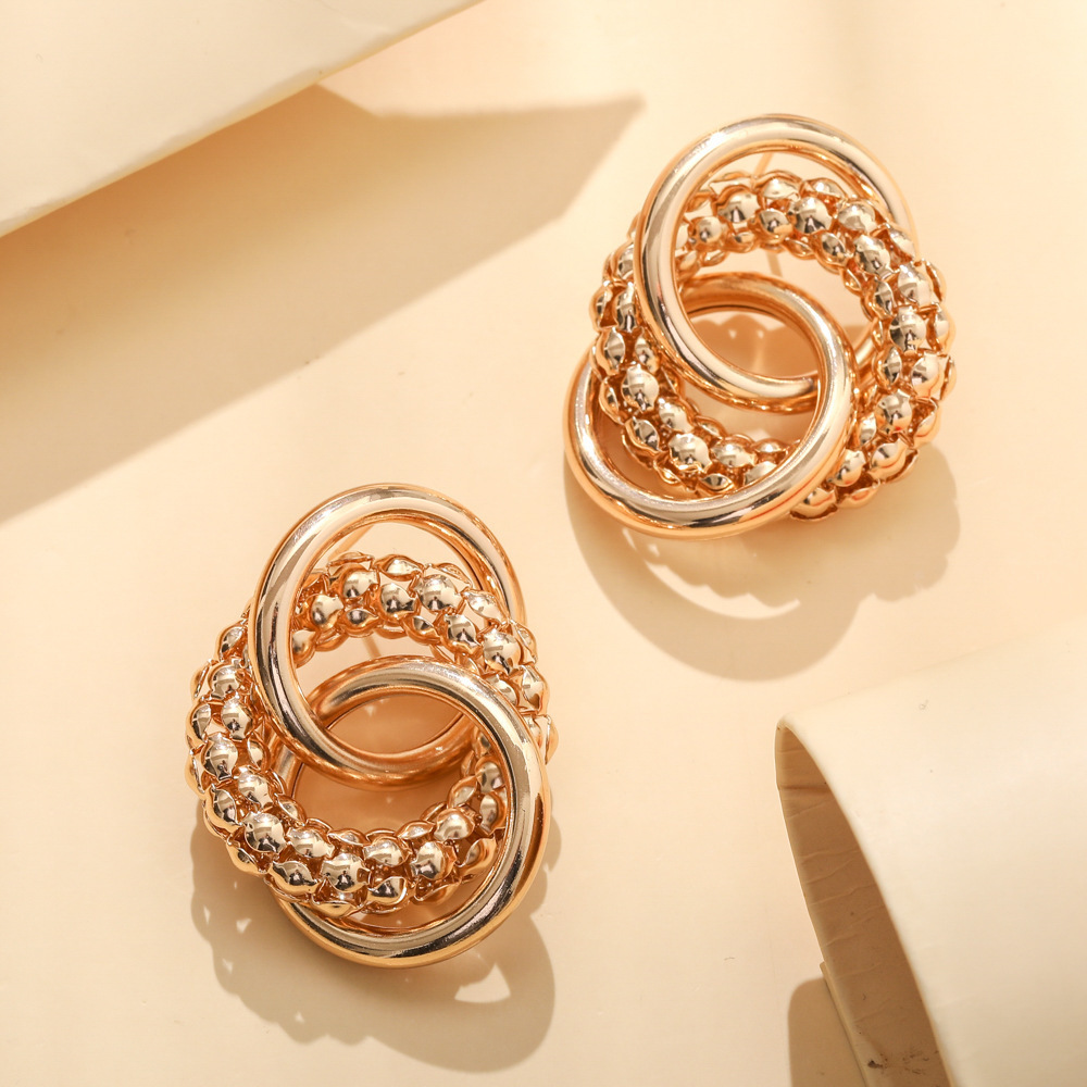 1 Pair Basic Classic Style Geometric Plating Alloy Earrings display picture 4