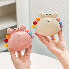 カニの果物のフォークのデザートのかわいいステンレスの小さいフォークの陶磁器の収納缶のセットの果物は子供の安全な果物を挿します。