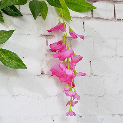 Wisteria flores falsas vinas enrolladas techo decoración de boda interior sala de estar flores de plástico vinas plantas de vid