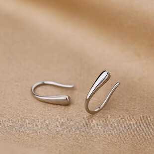 S999 sterling silver earrings water drop ear hooks for women's summer new niche high-end earrings cold and fashionable white shiny ear jewelry