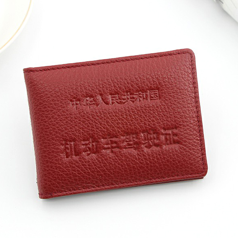 Suministro directo de fábrica de cuero cubierta de cuero de primera capa de piel de vaca de motor vehículo Licencia de Conducir cubierta de la tarjeta cubierta titular del certificado