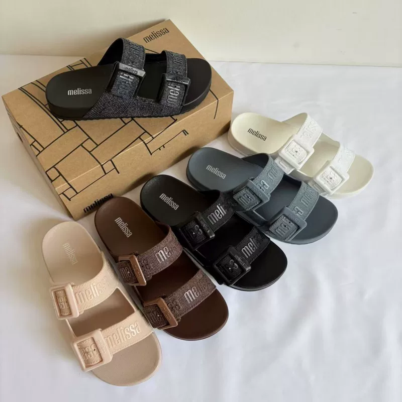 2025 женские бразильские сандалии Melissa новый стиль Melissa drag двойная пряжка обувь облегчённый внешний вид пляжная обувь